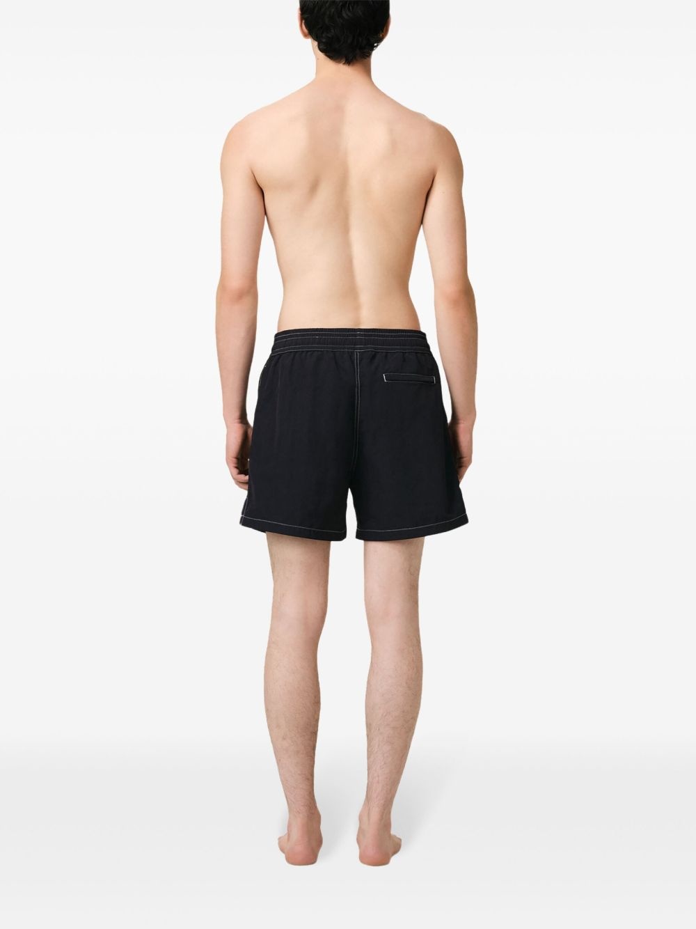 contrast-stitching swim shorts - 4