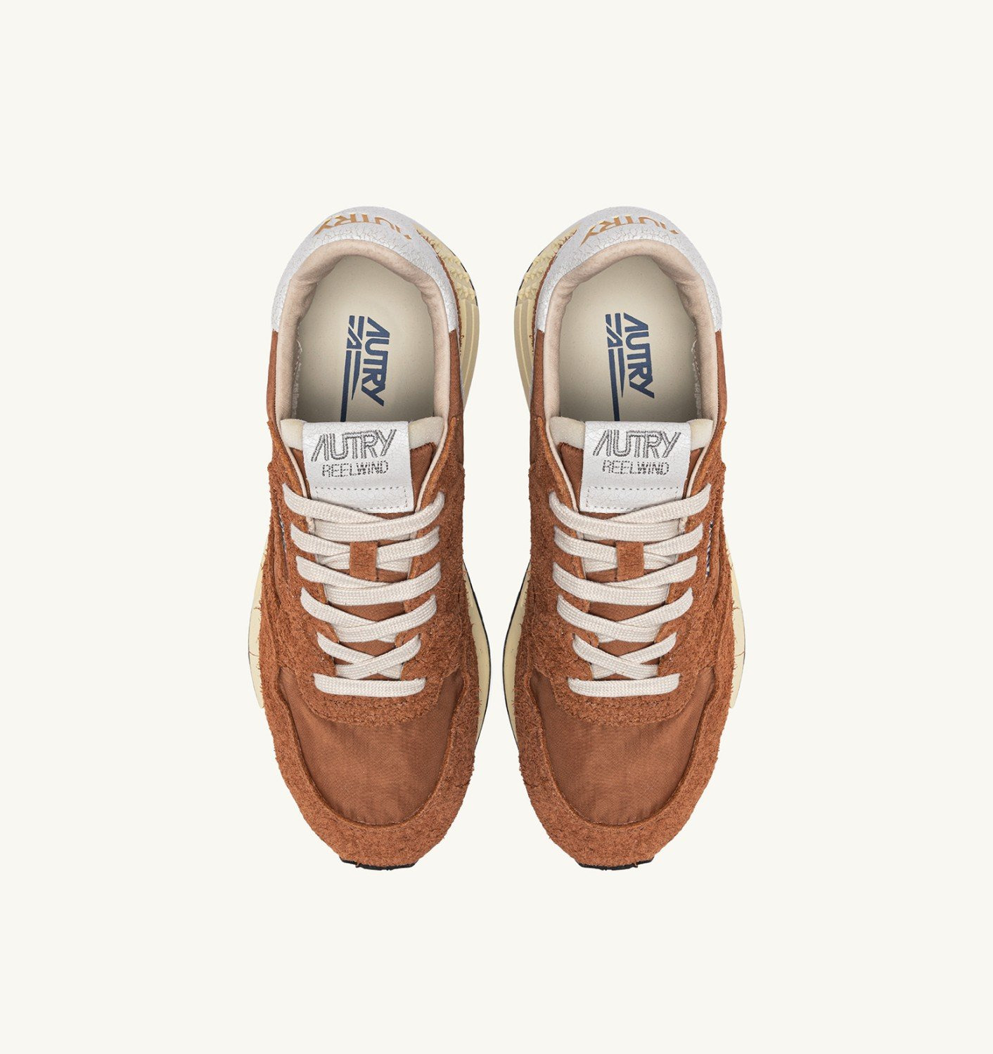 REELWIND LOW SNEAKERS IN NYLON AND SUEDE COLOR BROWN SUGAR AND WHITE - 5