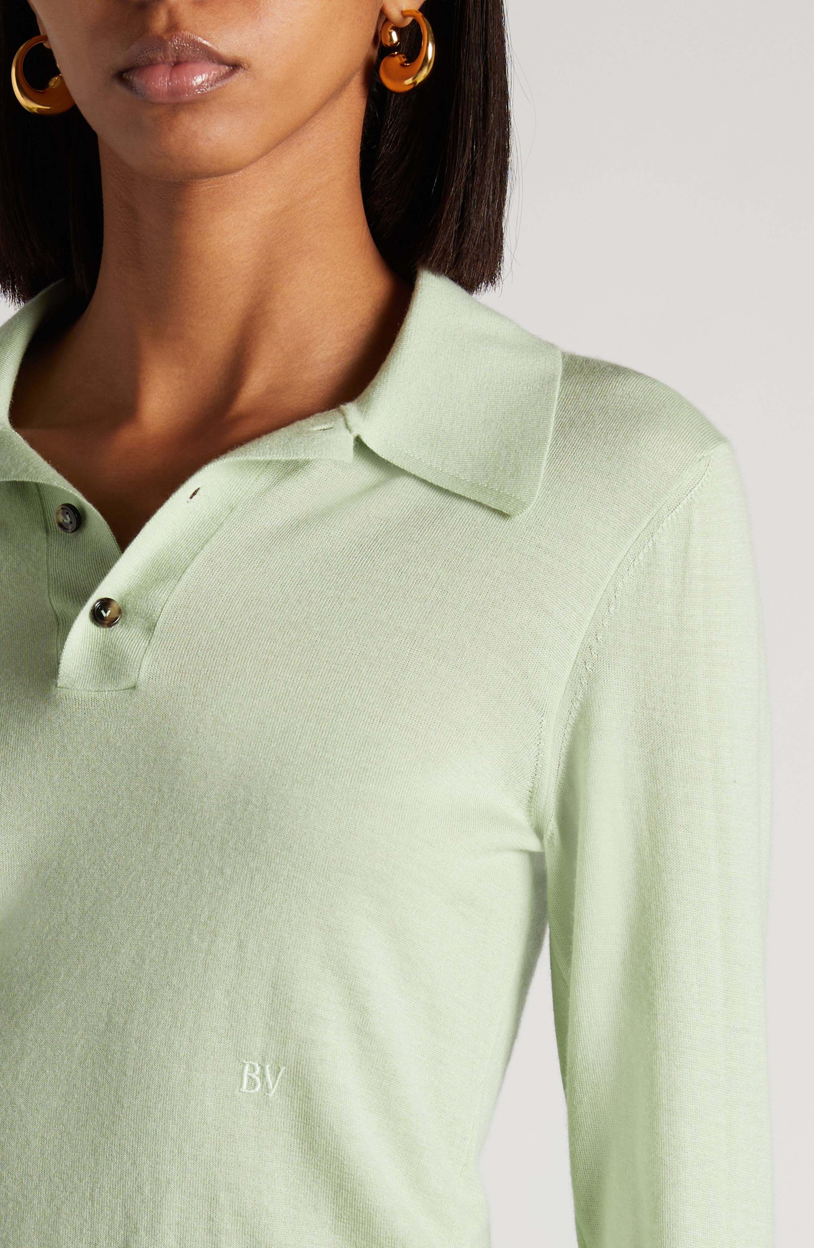Bottega Veneta Cashmere Polo Sweater in 1880 Aquamarine at Nordstrom - 5