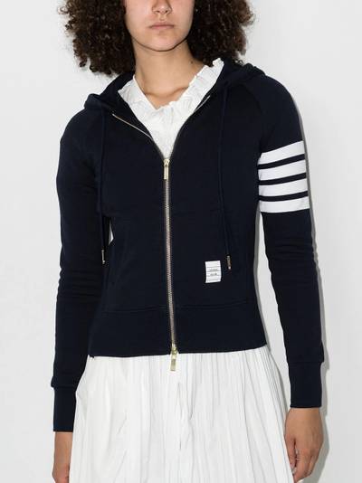 Thom Browne 4-Bar loopback zip-up hoodie outlook