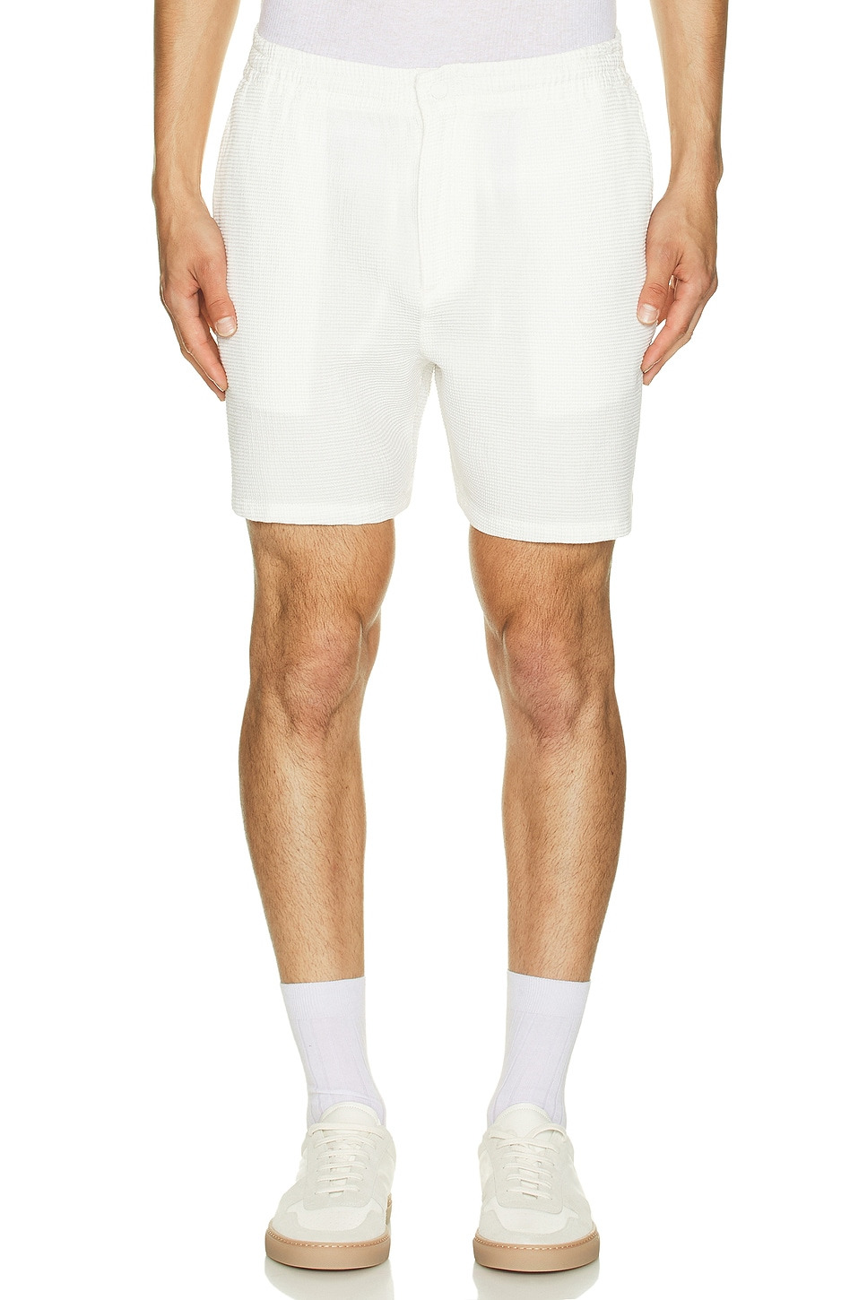 Waffle Monochrome Elasticated Textured Shorts - 4