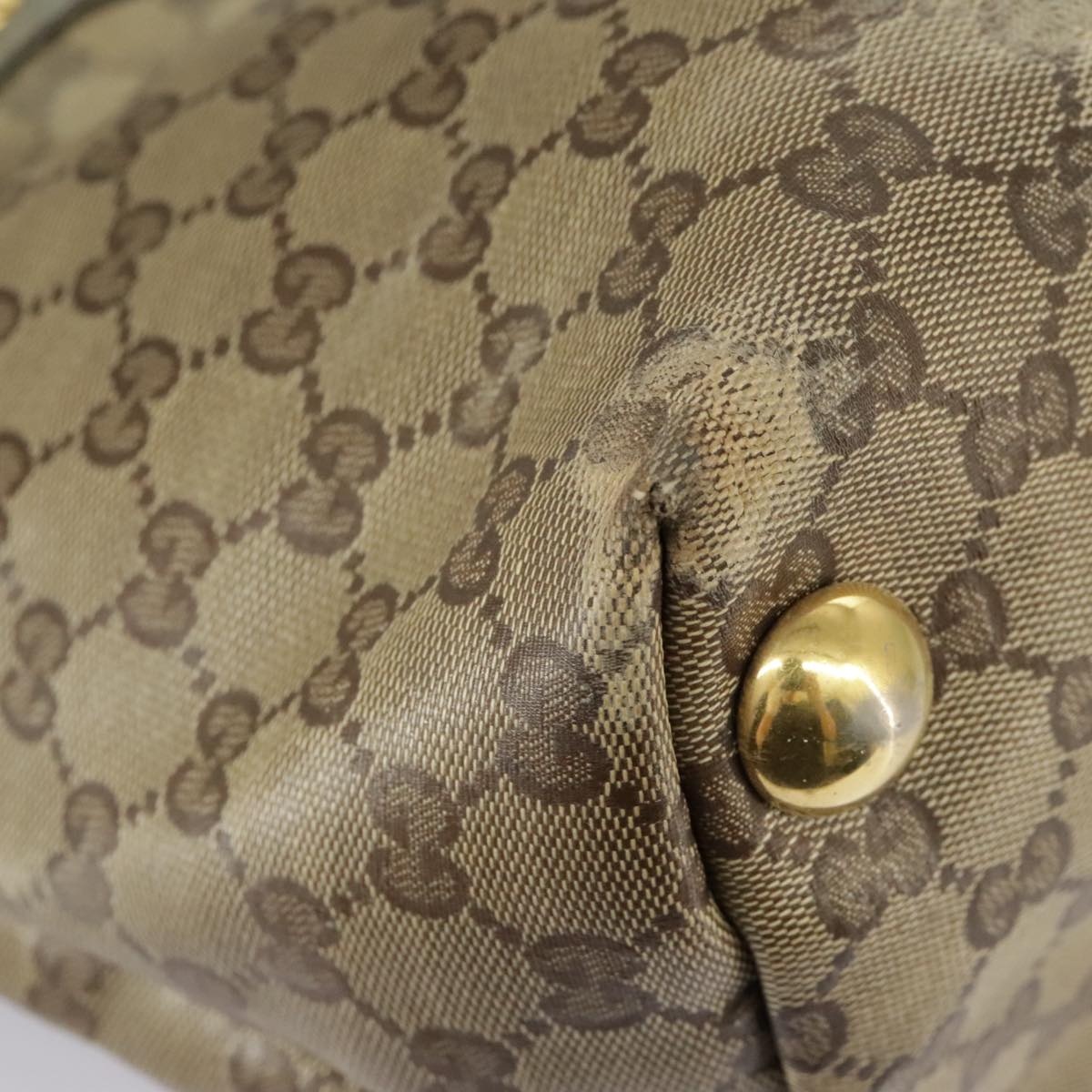GUCCI GG Crystal Tote Bag Beige Gold - 13