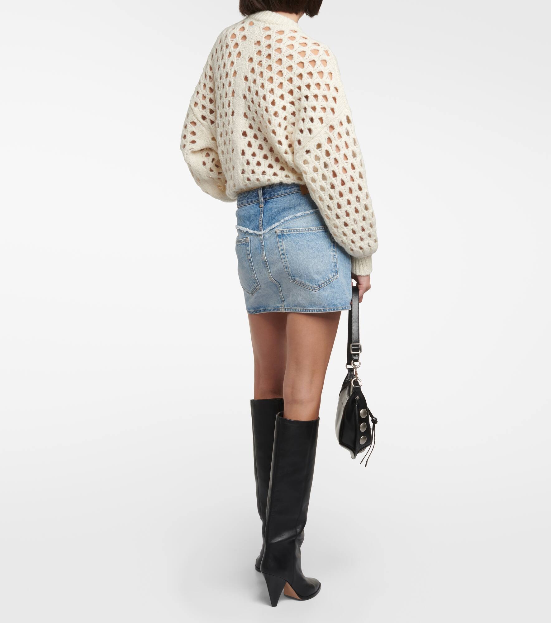 High-rise denim miniskirt - 3