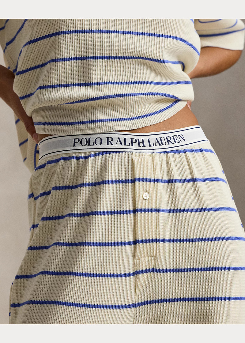 Striped Waffle-Knit Pajama Set 6