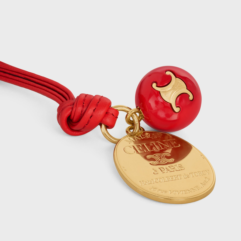 MAISON CELINE MEDALLION CHARM IN SMOOTH LAMBSKIN AND METAL 4