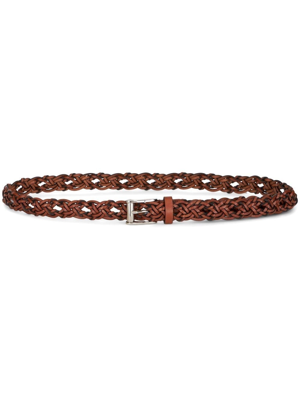 interwoven leather belt - 1