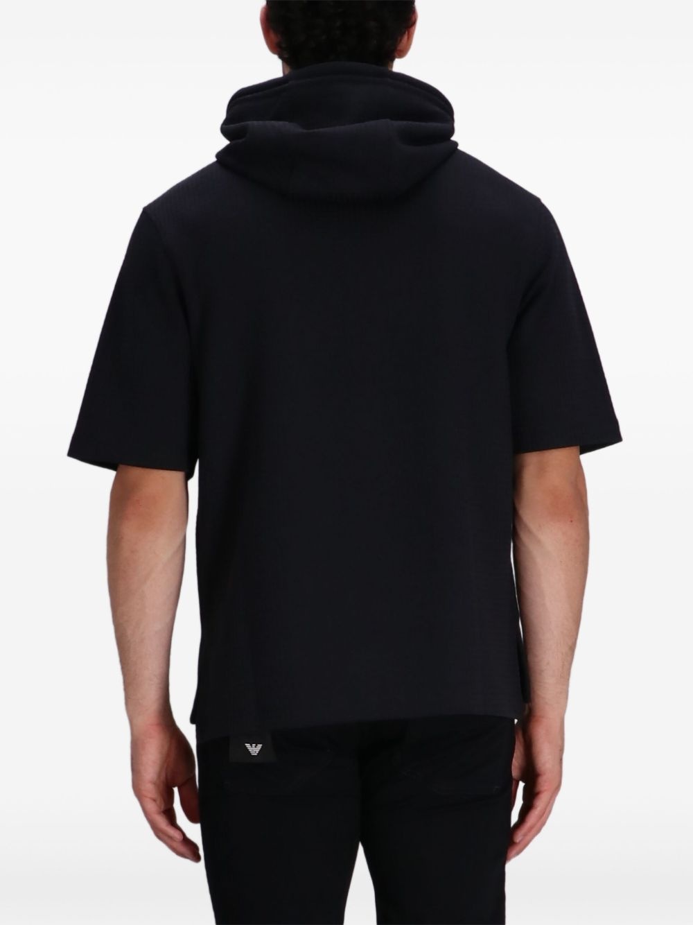 jacquard jersey short-sleeve hoodie - 4