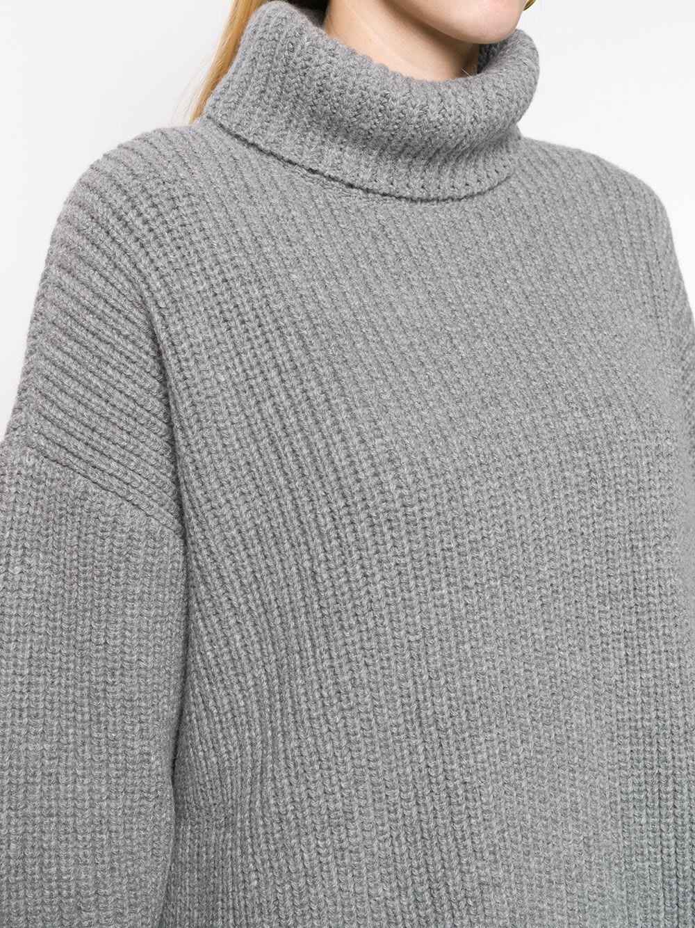 oversized funnel-neck jumper - 5