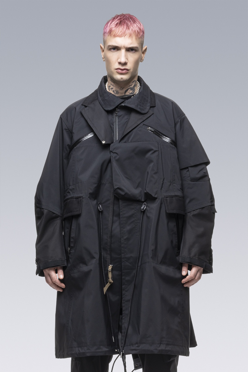 SAC-J2760 sacai / ACRONYM Trench Coat Black - 11