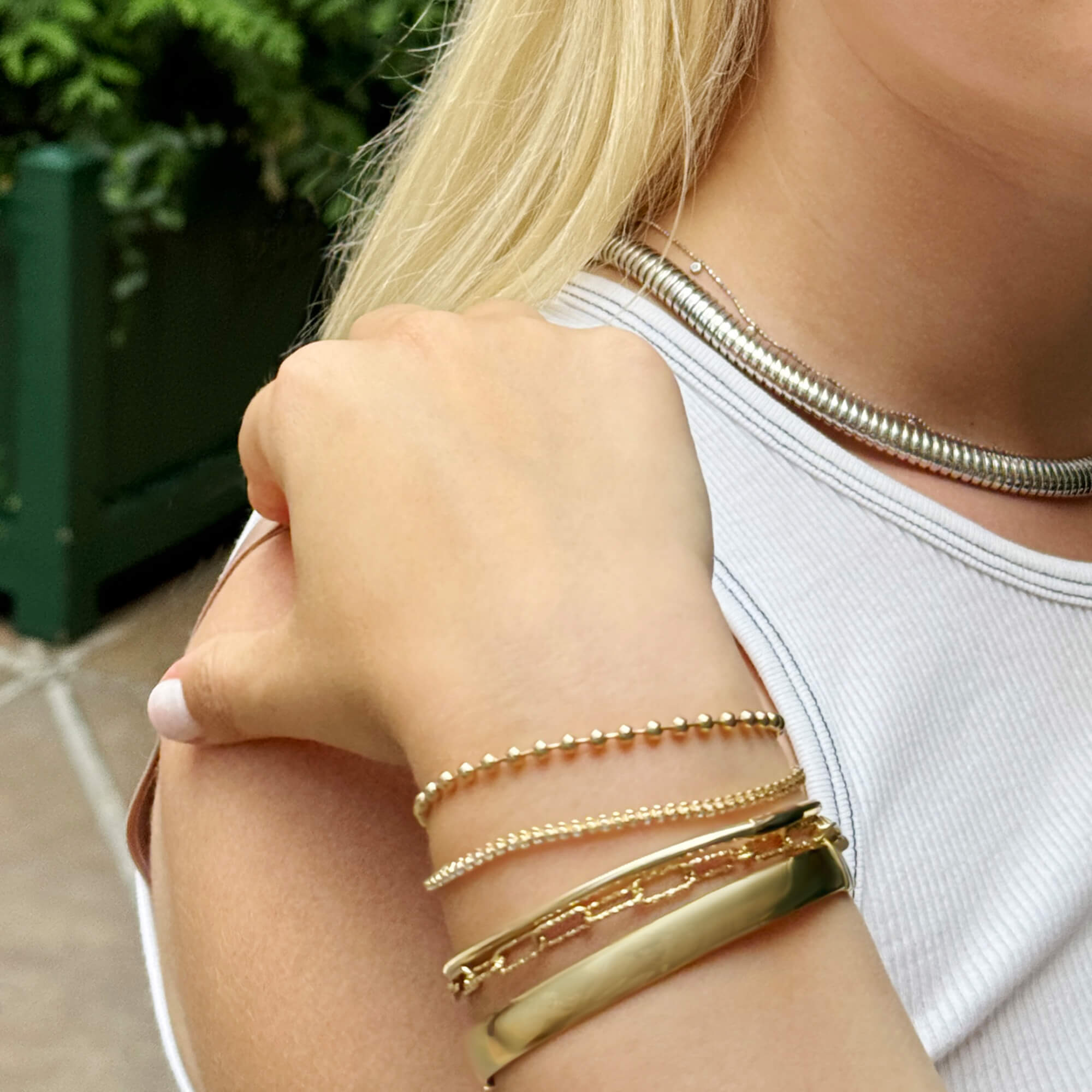 Gold Ball Chain Bracelet - 6