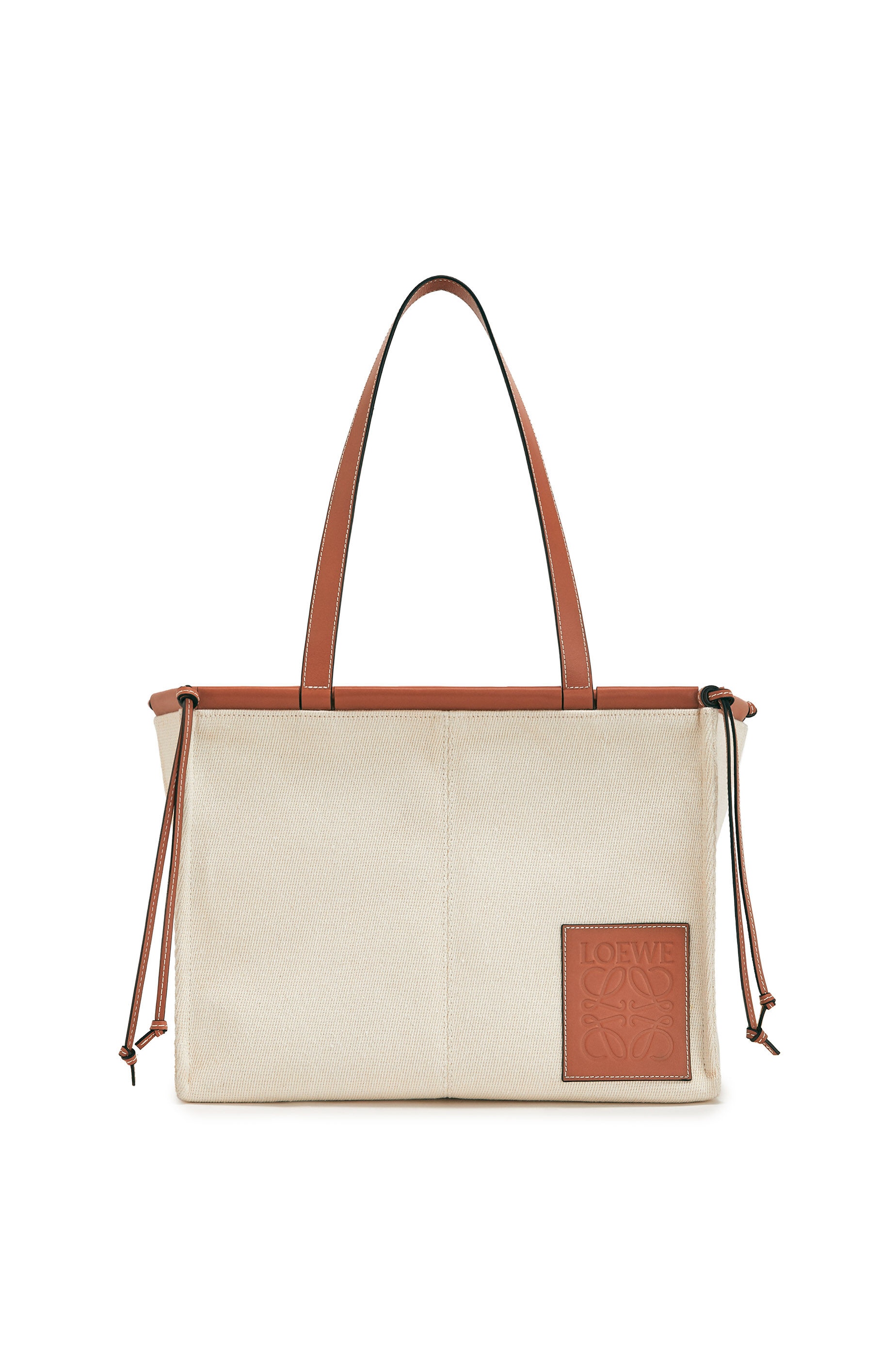 Cushion tote bag in canvas and calfskin - 1