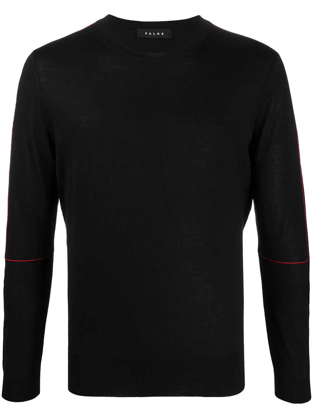 contrast-stitching crewneck jumper - 1