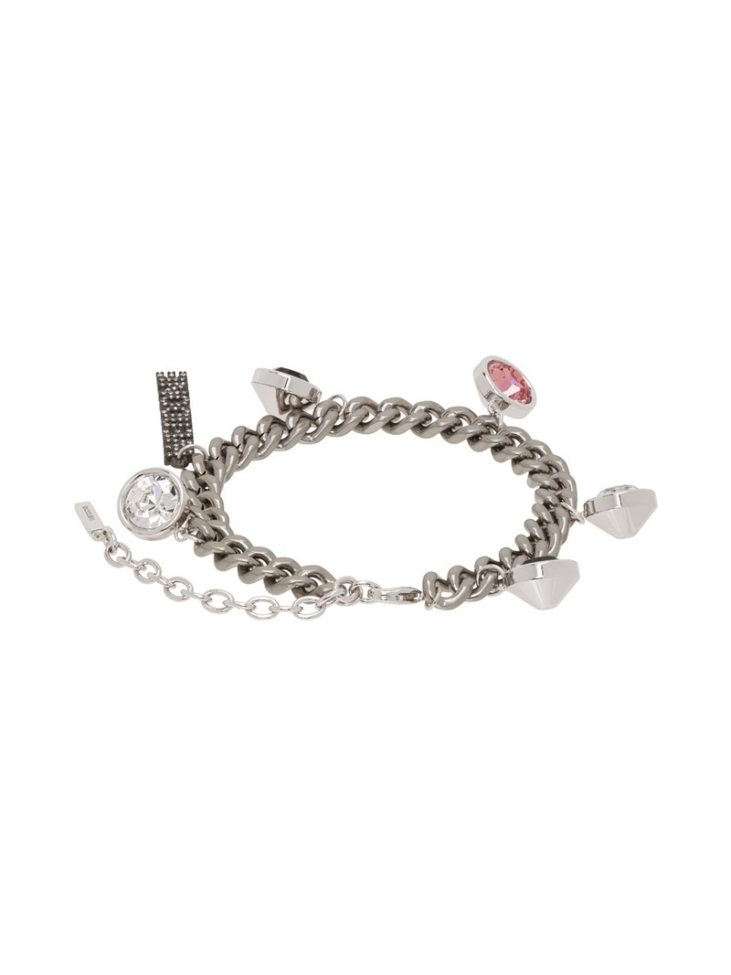 We11done Silver Crystal Stone Charm Bracelet outlook