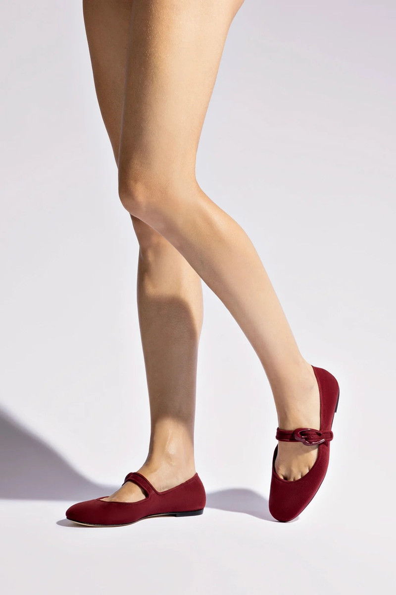 Larroudé Verona Ballet Flat In Burgundy Suede outlook
