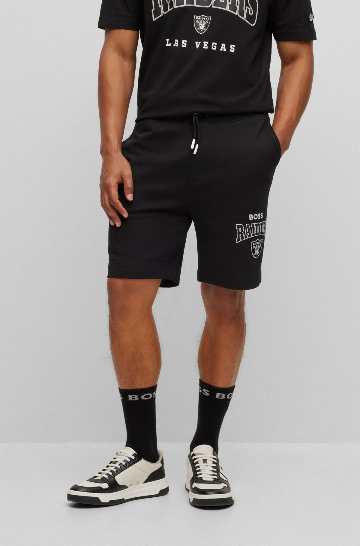 BOSS X NFL COTTON-TERRY SHORTS WITH COLLABORATIVE BRANDING - 2