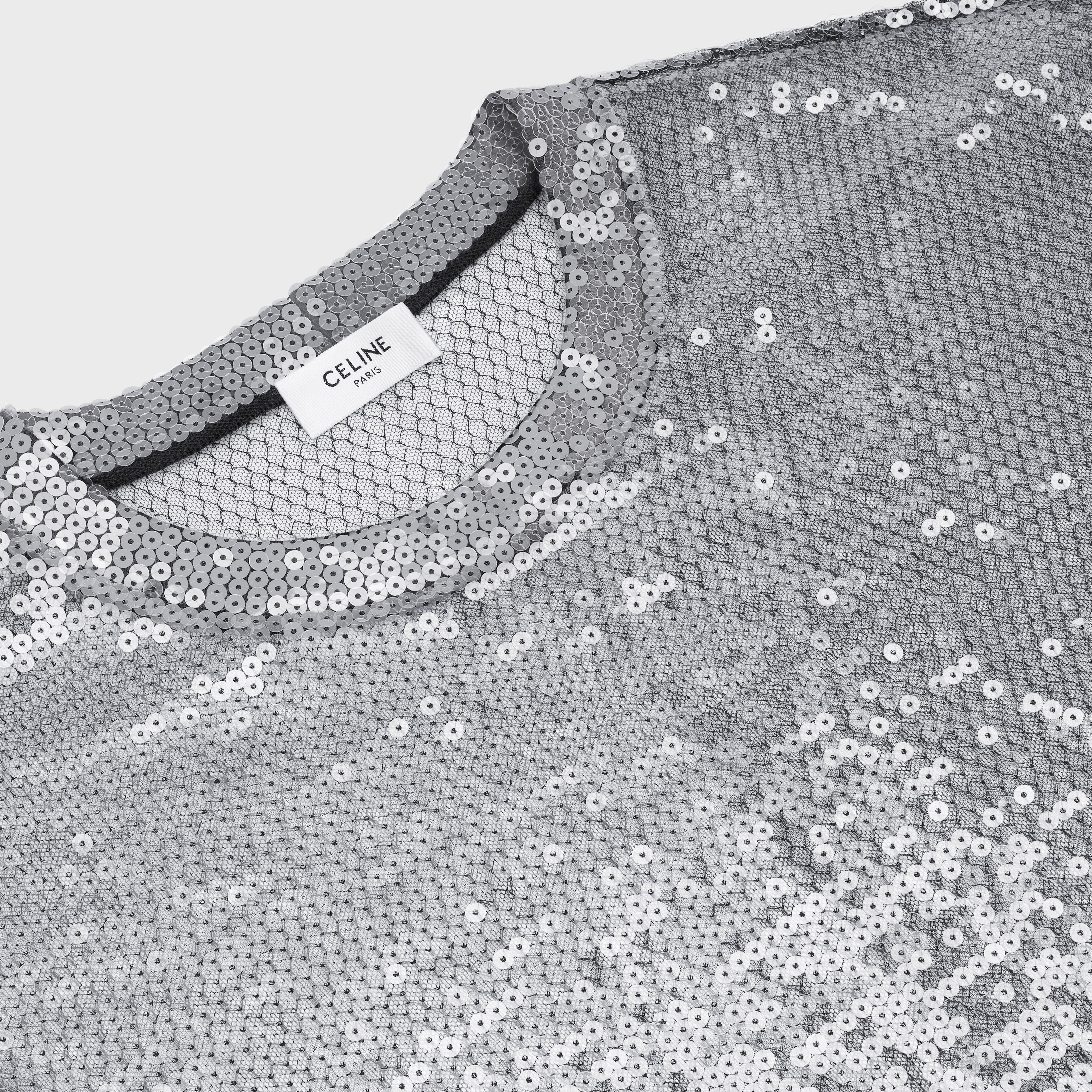 EMBROIDERED LOOSE T-SHIRT IN TULLE - 3