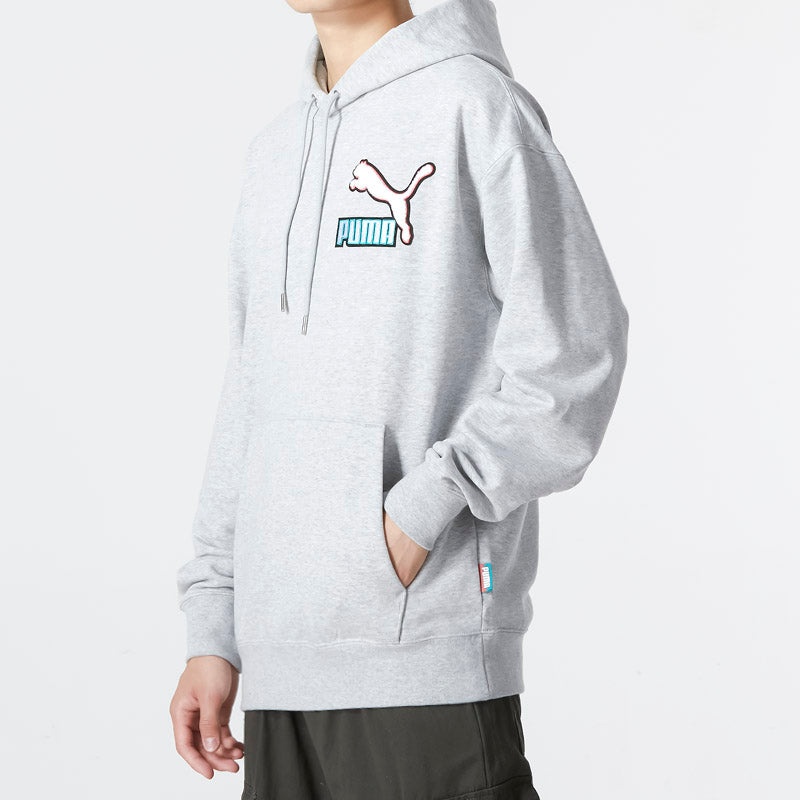 Puma Colorblock Fandom Logo Hoodie 'Grey' 537749-04 - 5