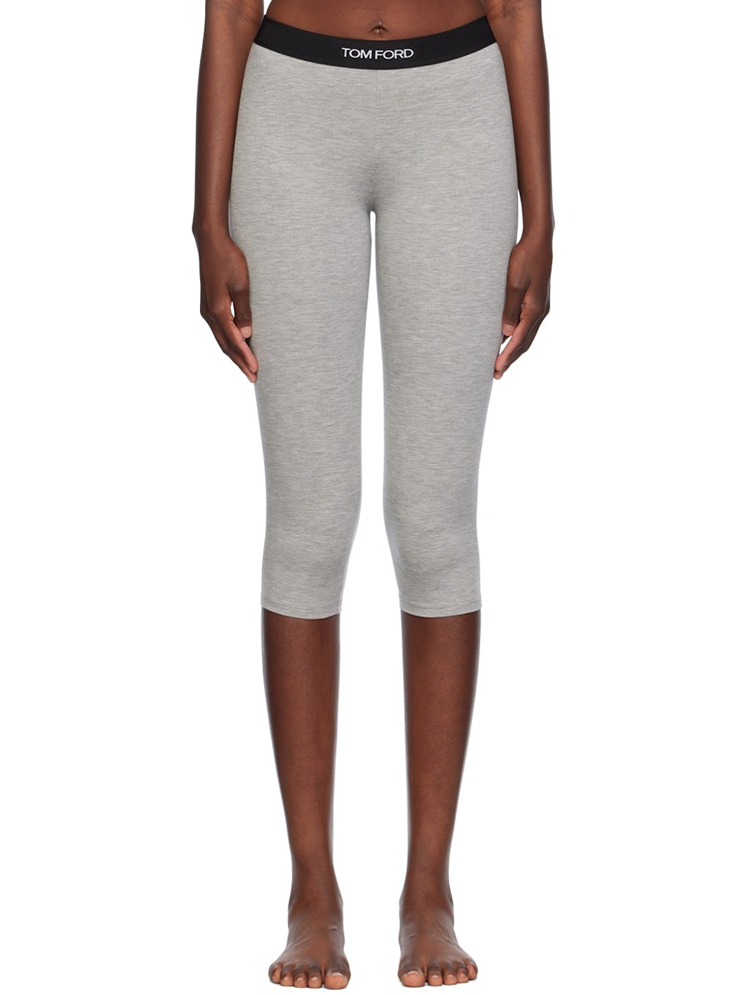 Gray Modal Cropped Leggings - 1