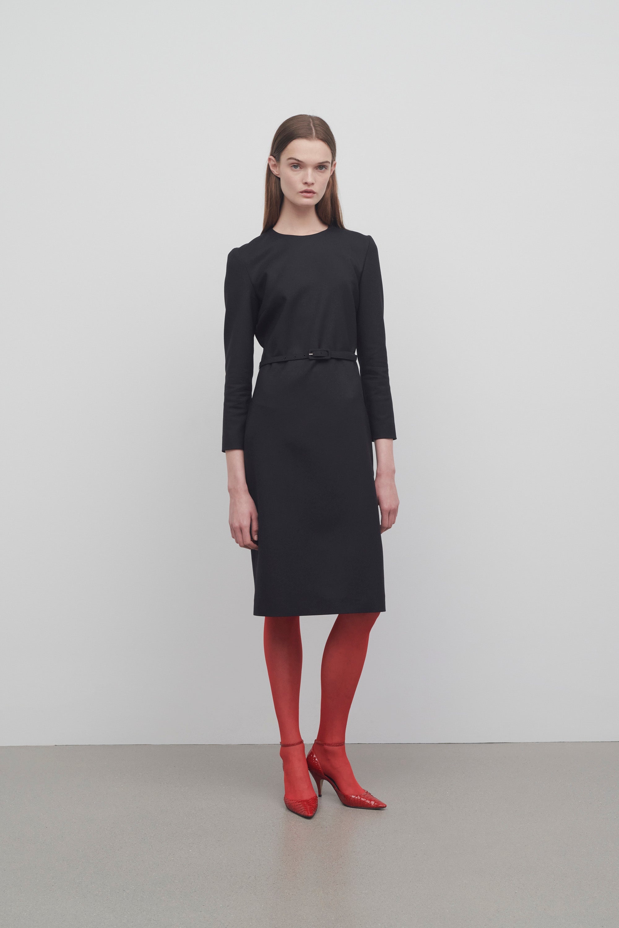 （New) The Row Angeline ドレス ストレッチウール The Row Angeline Dress in Wool | REVERSIBLE