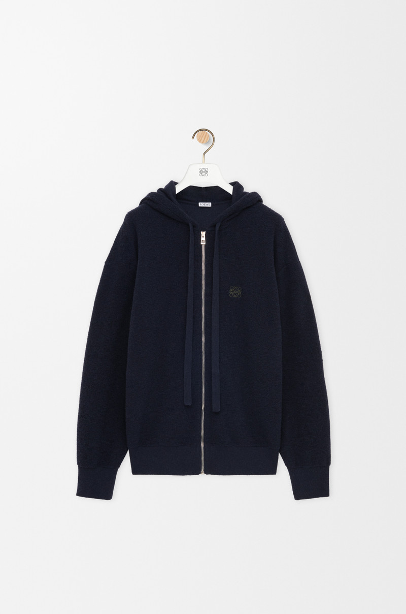 Anagram zip-up hoodie in wool 1