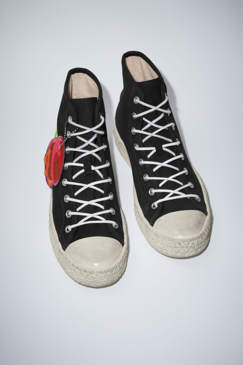 Print high top sneakers - Black/off white 3