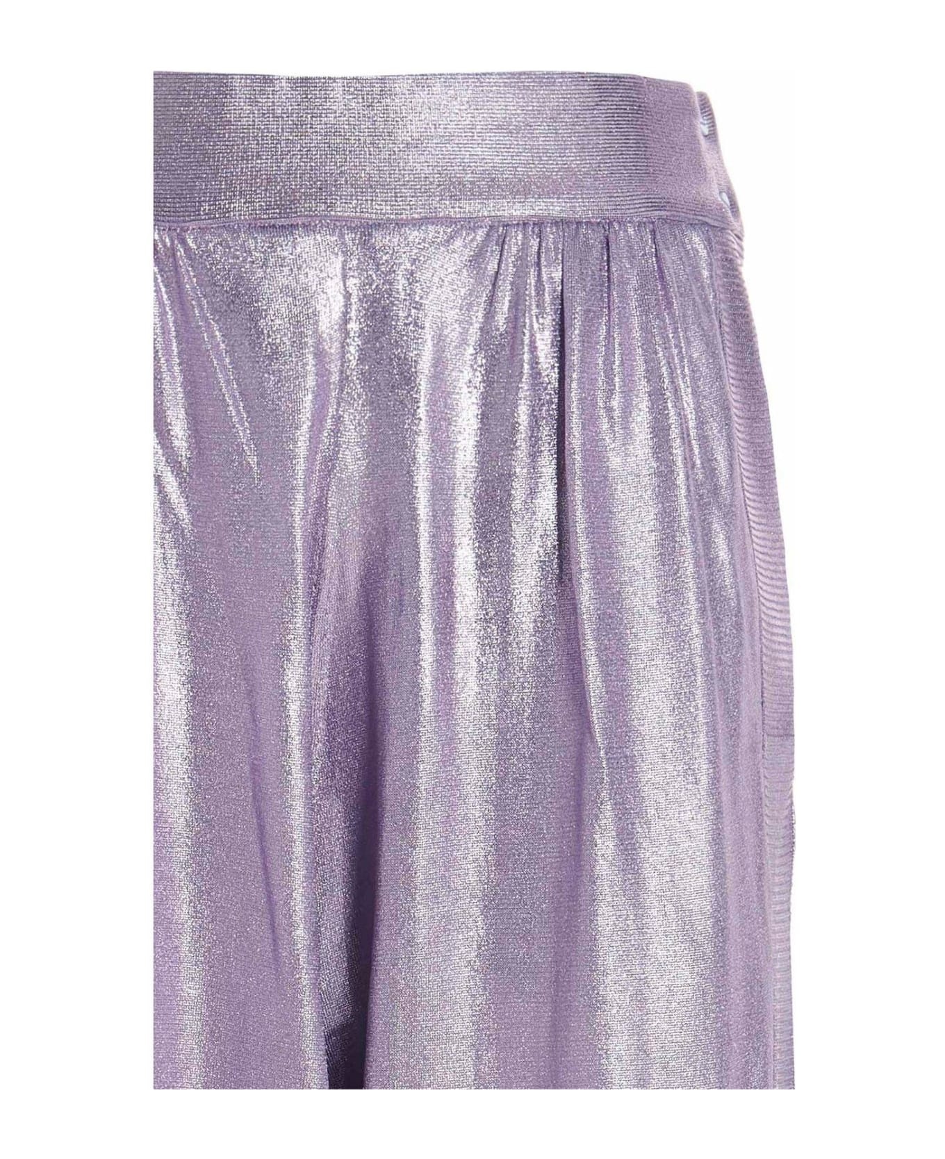 Highrise Metallic Effect Trousers - 4