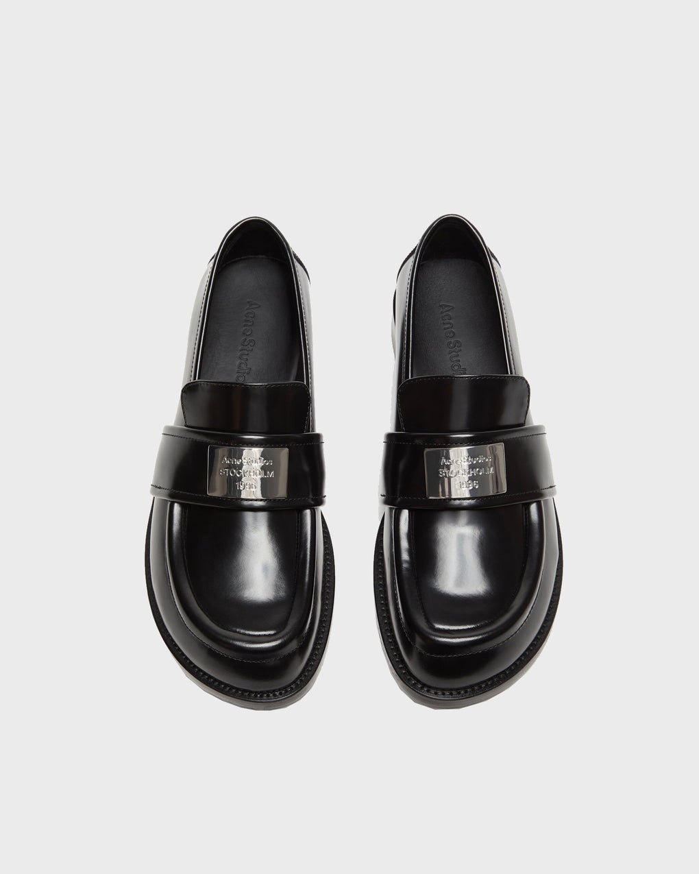Loafers Logo Leather Black - 3