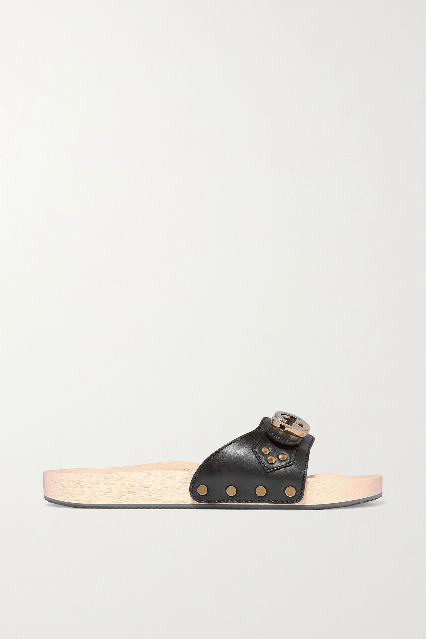 Shiner embellished leather slides - 1