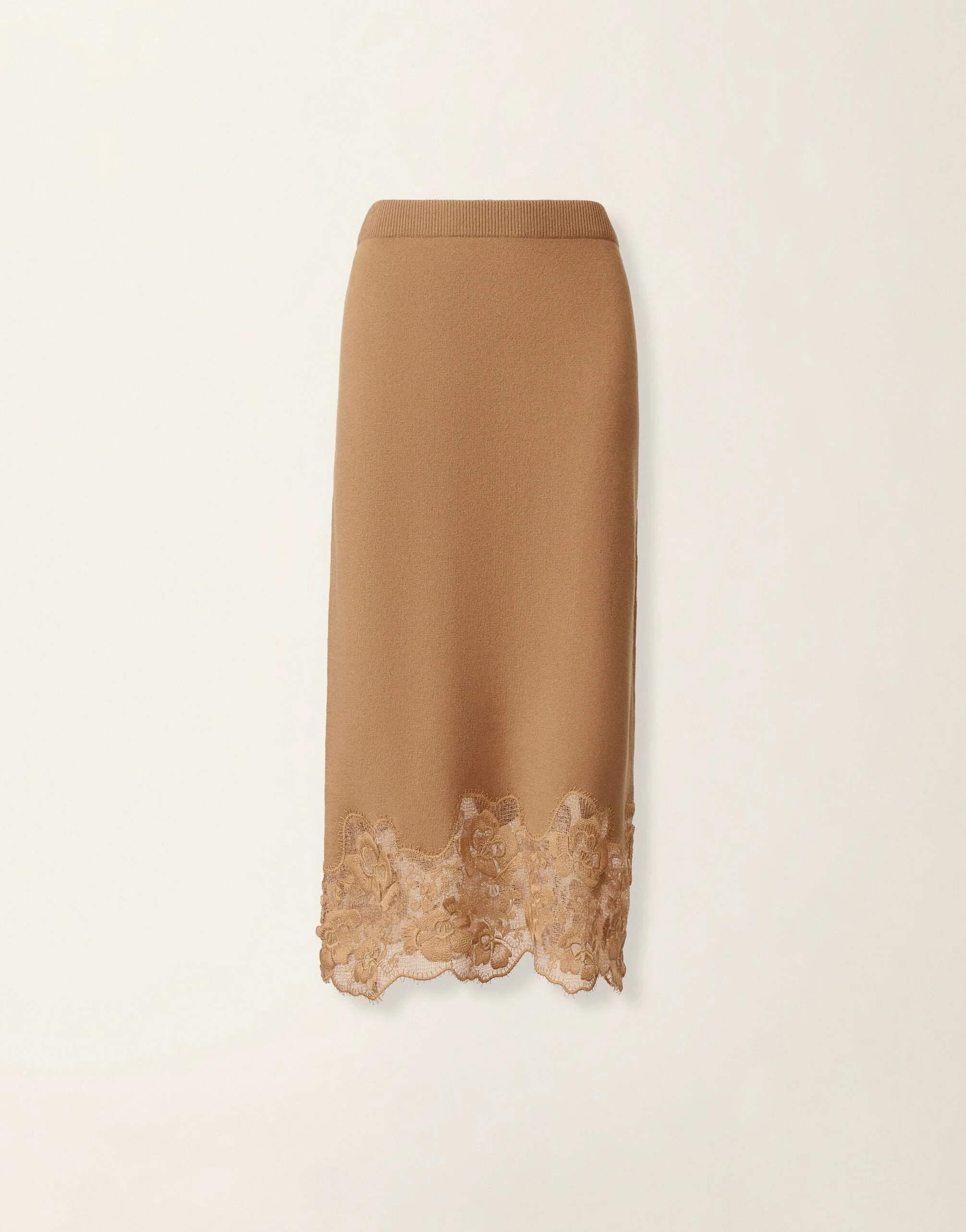 Platinum and lace pencil skirt - 1