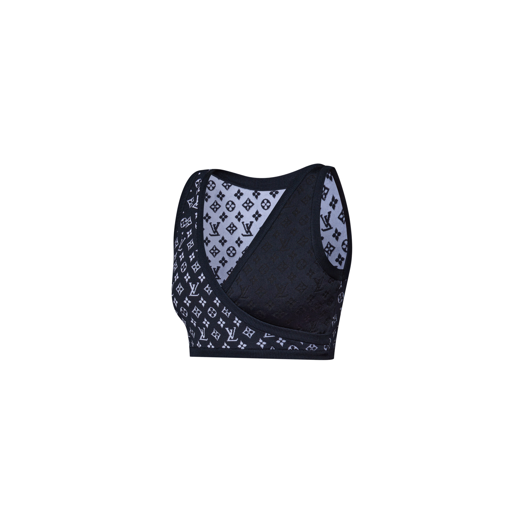 Monogram Jacquard Knit Crop Top - 2