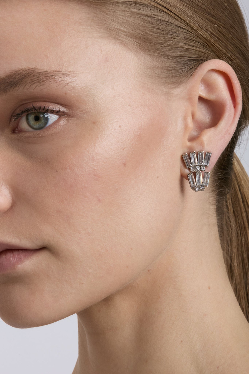 Victoria Beckham Crystal Clip Earrings outlook