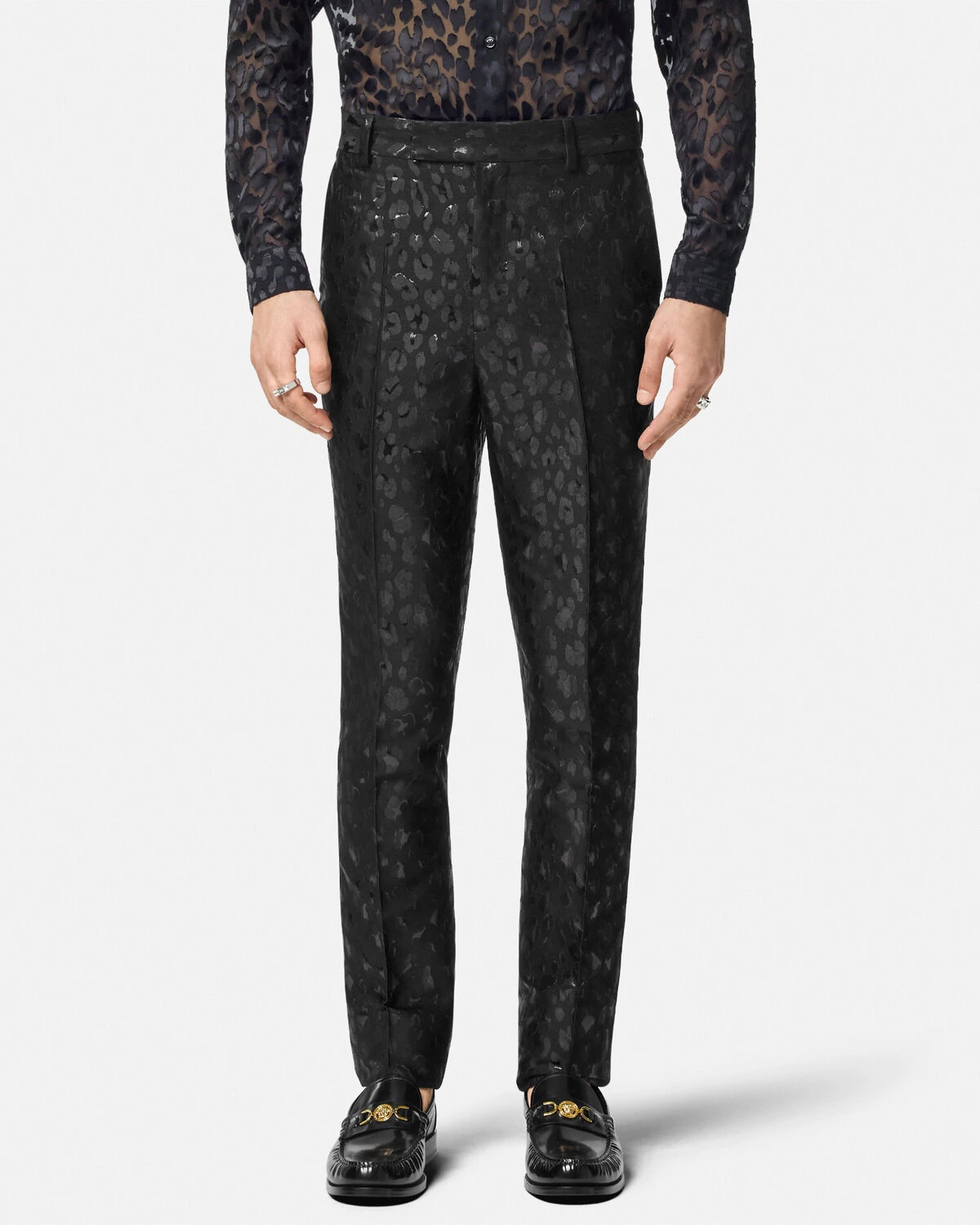 Leopard Jacquard Formal Trousers - 4