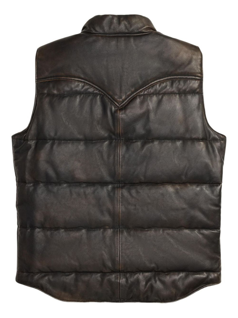 RRL by Ralph Lauren floral-jacquard leather gilet outlook