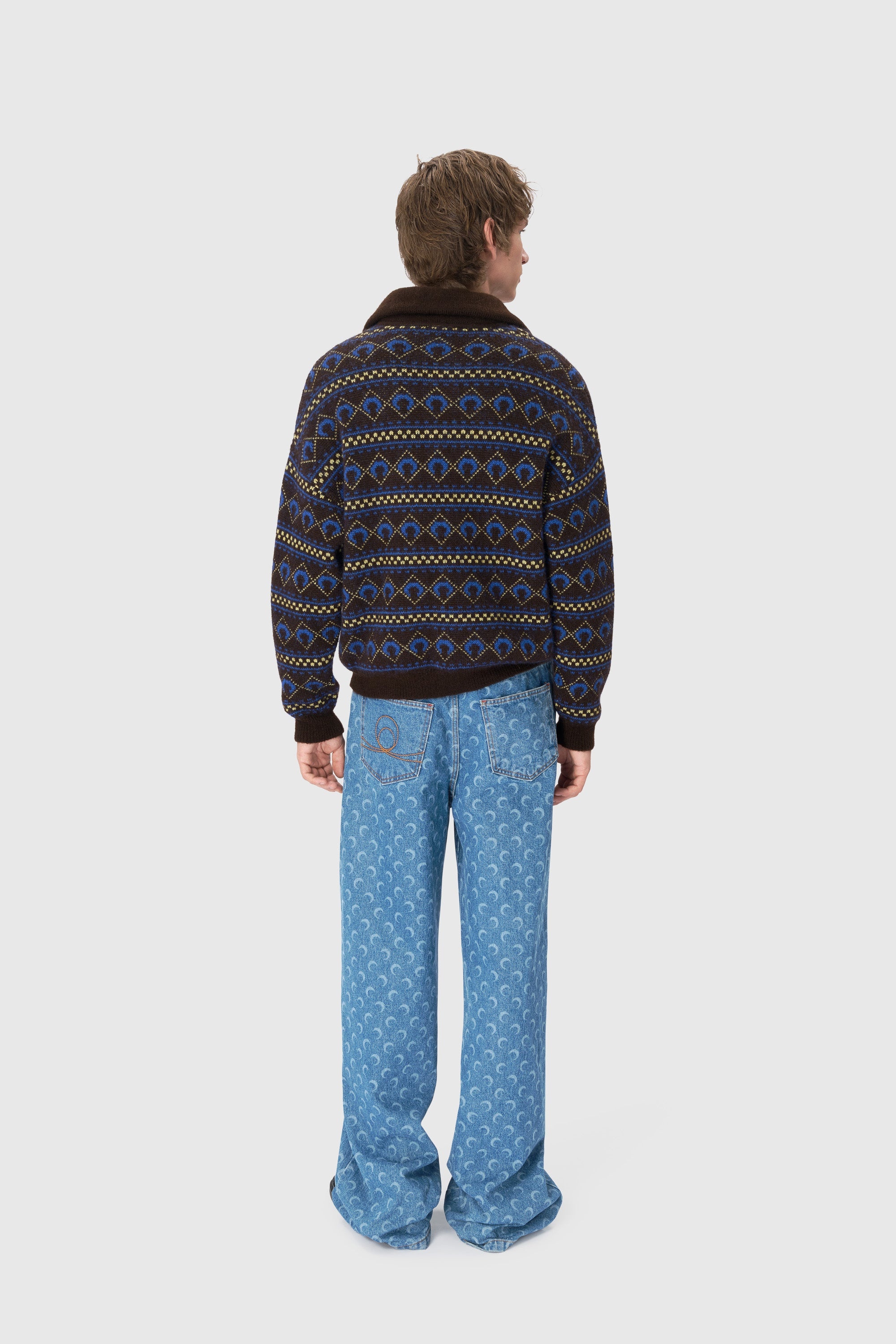 Marine Serre Jacquard Knit Crewneck Sweater - 4