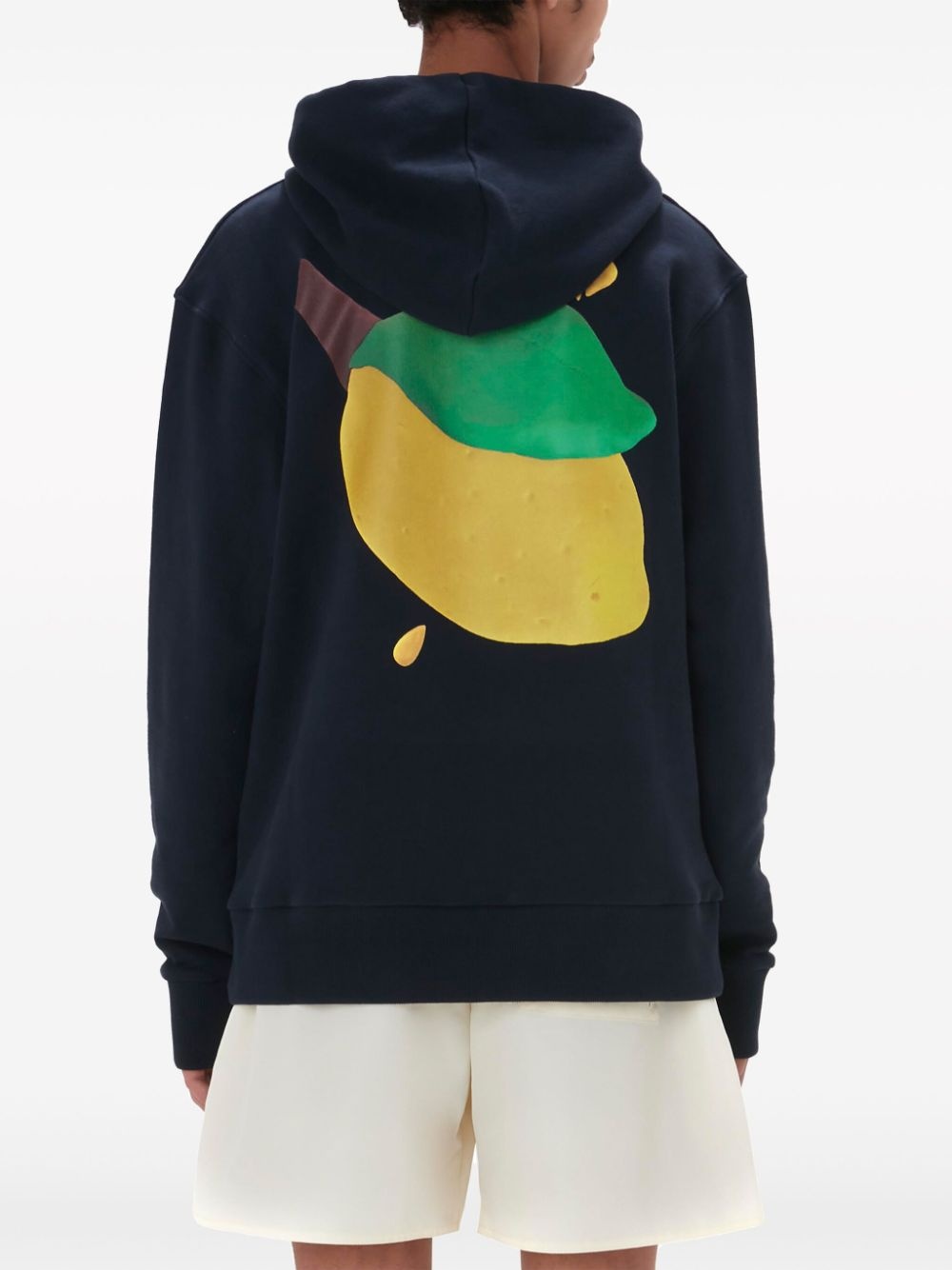JWA Lemon-print cotton hoodie - 5