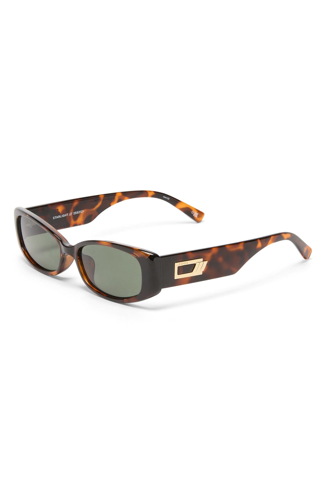 Le Specs Starlight Rectangular Sunglasses in Tort/Khaki Mono at Nordstrom - 2