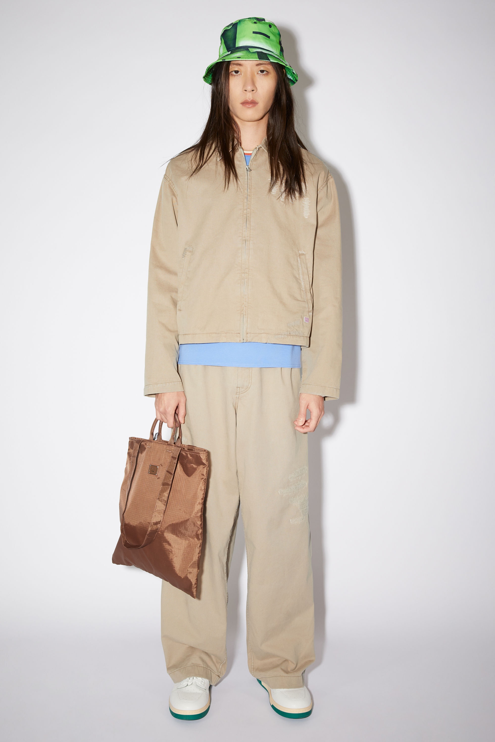 Distressed zip jacket - Desert beige - 2