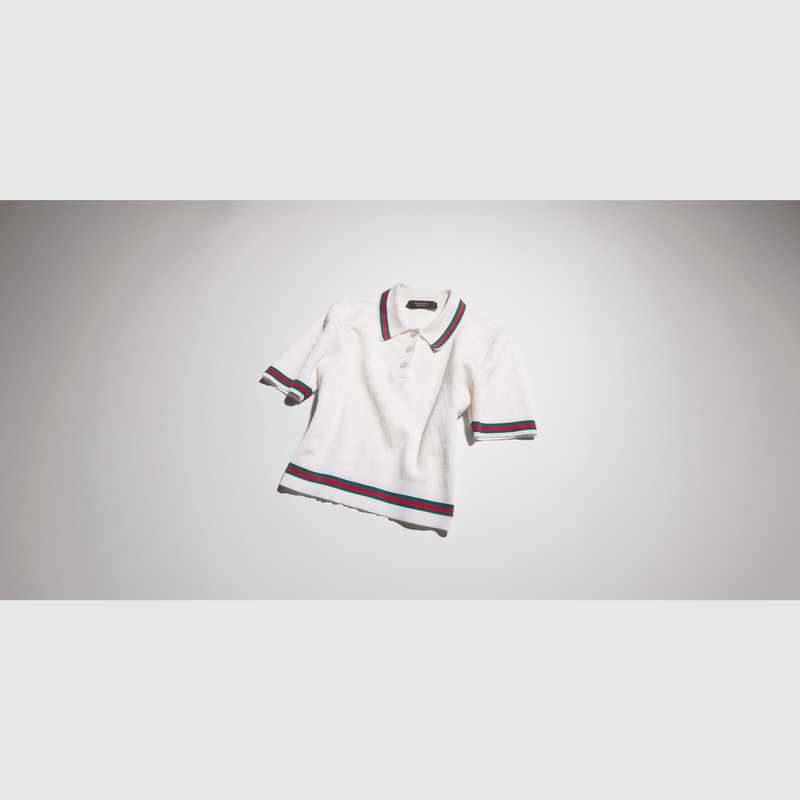 GUCCI GG extra fine cotton jacquard polo shirt outlook