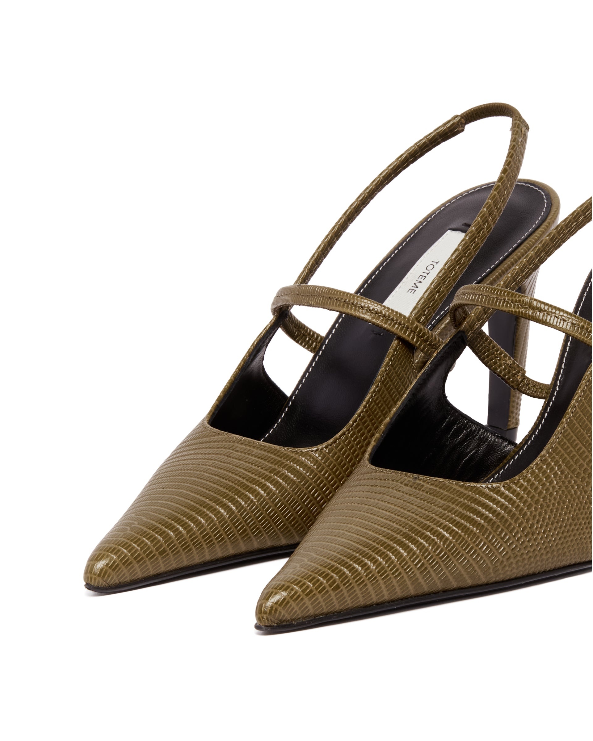 Green Leather Slingbacks - 6