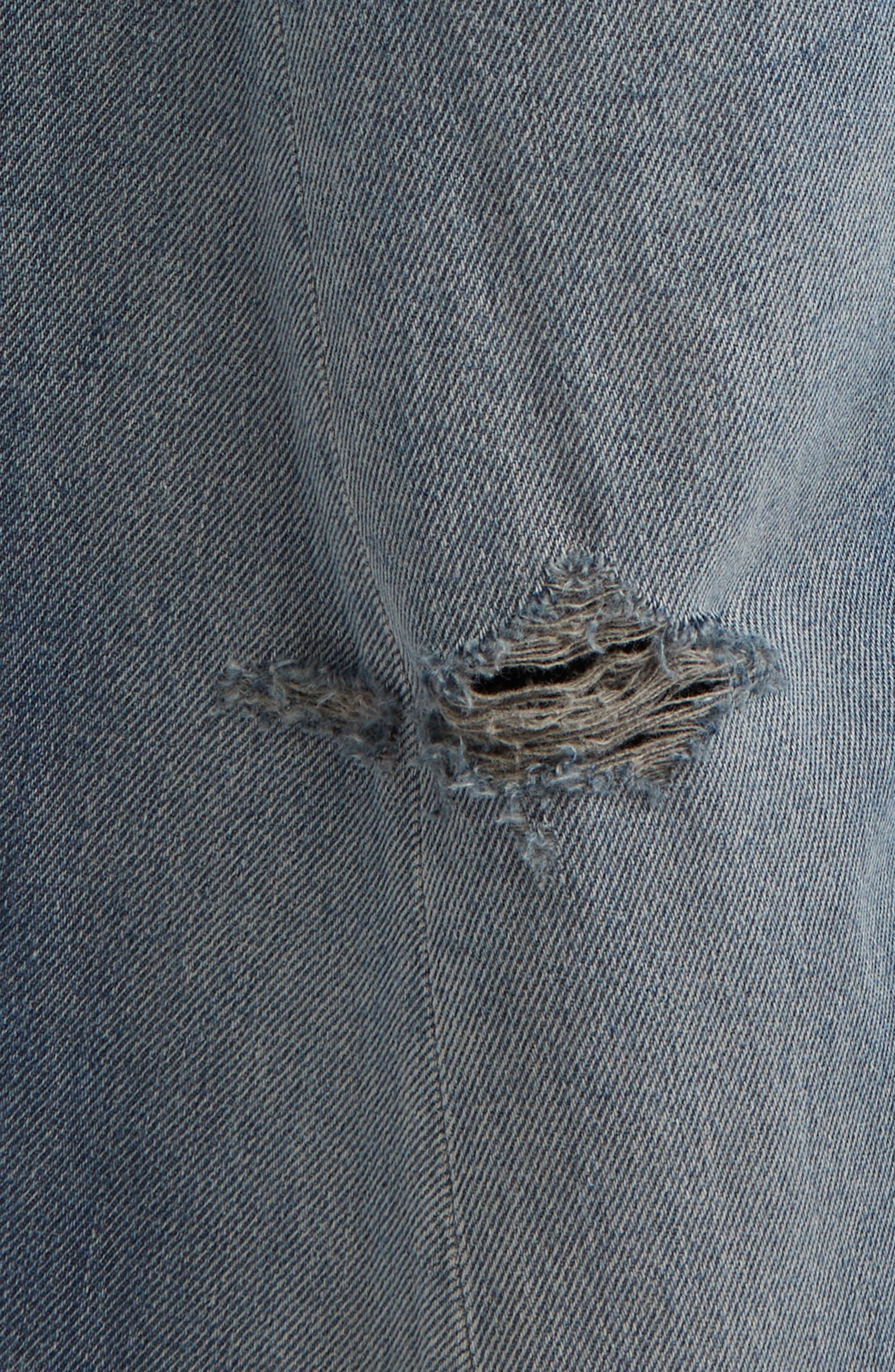 MM6 Maison Margiela Distressed Wide Leg Jeans in Grey Blue at Nordstrom - 7