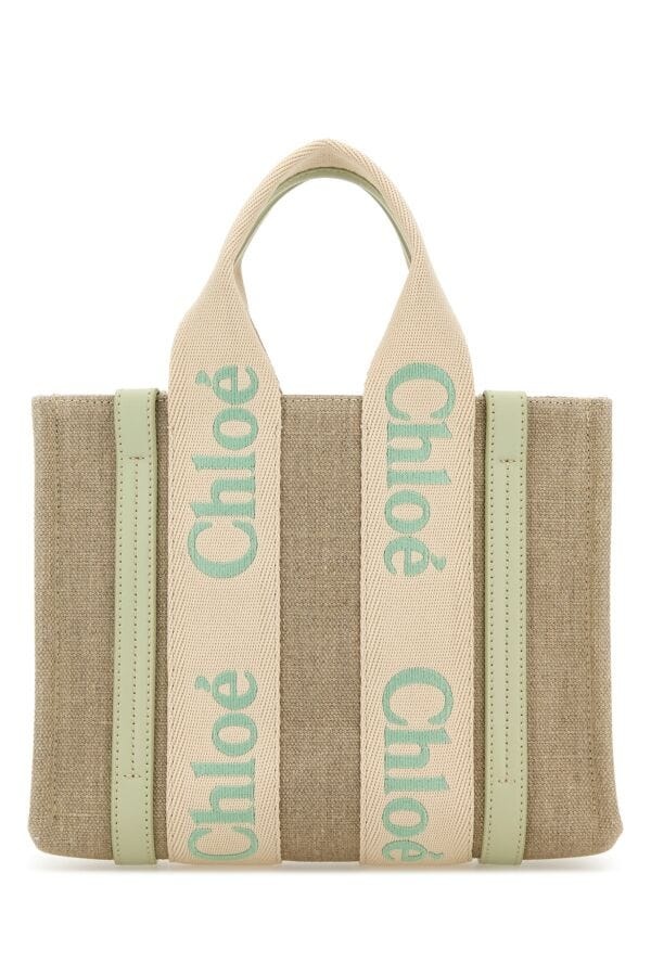 Multicolor linen small Woody shopping bag - 1