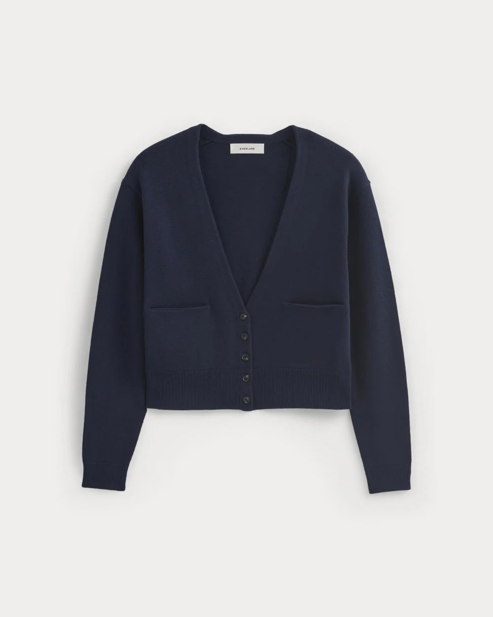 DEEP V-NECK CARDIGAN IN COTTON MERINO - 1