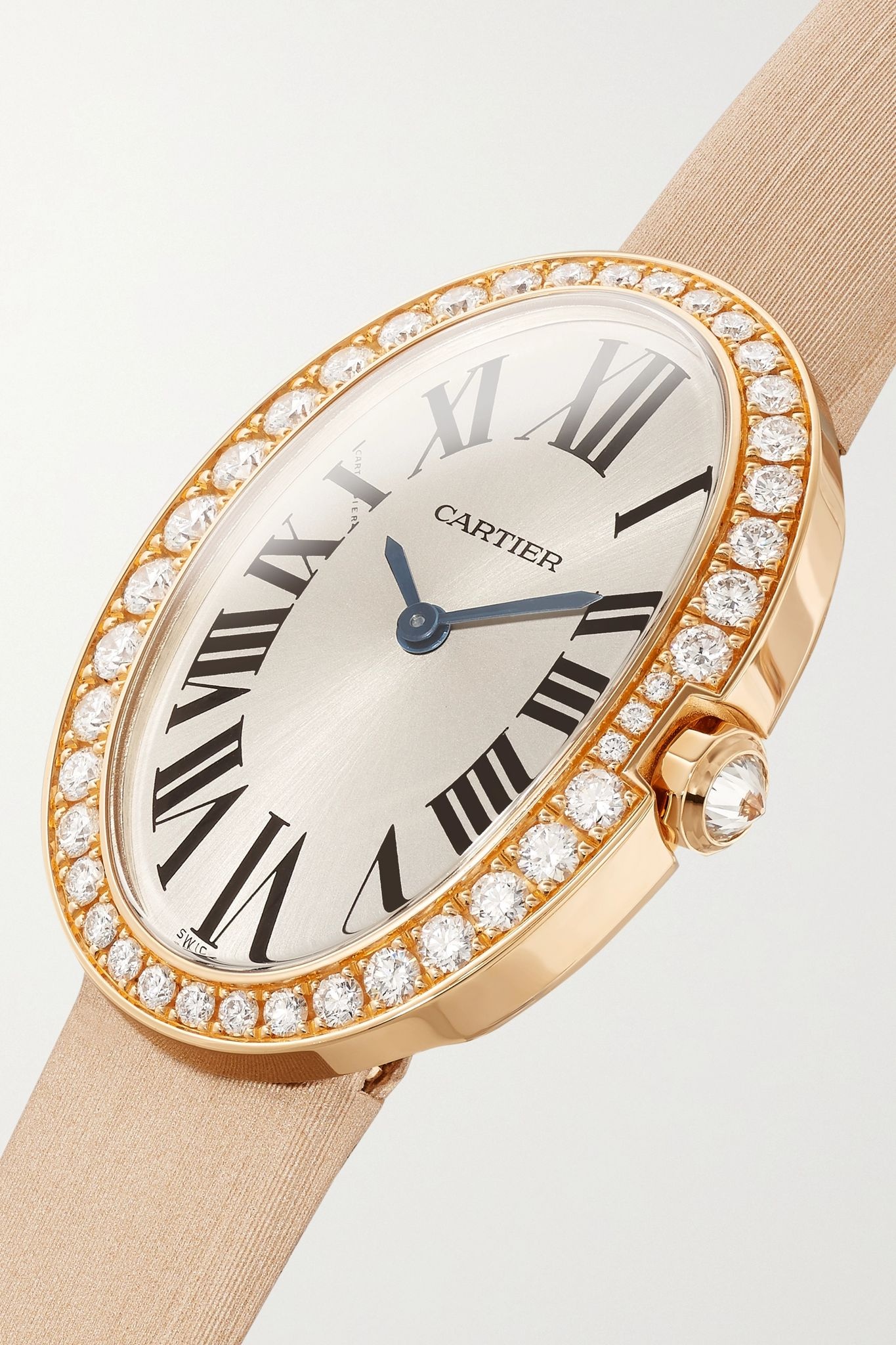 Baignoire 24.5mm small 18-karat rose gold, toile brossée and diamond watch - 2