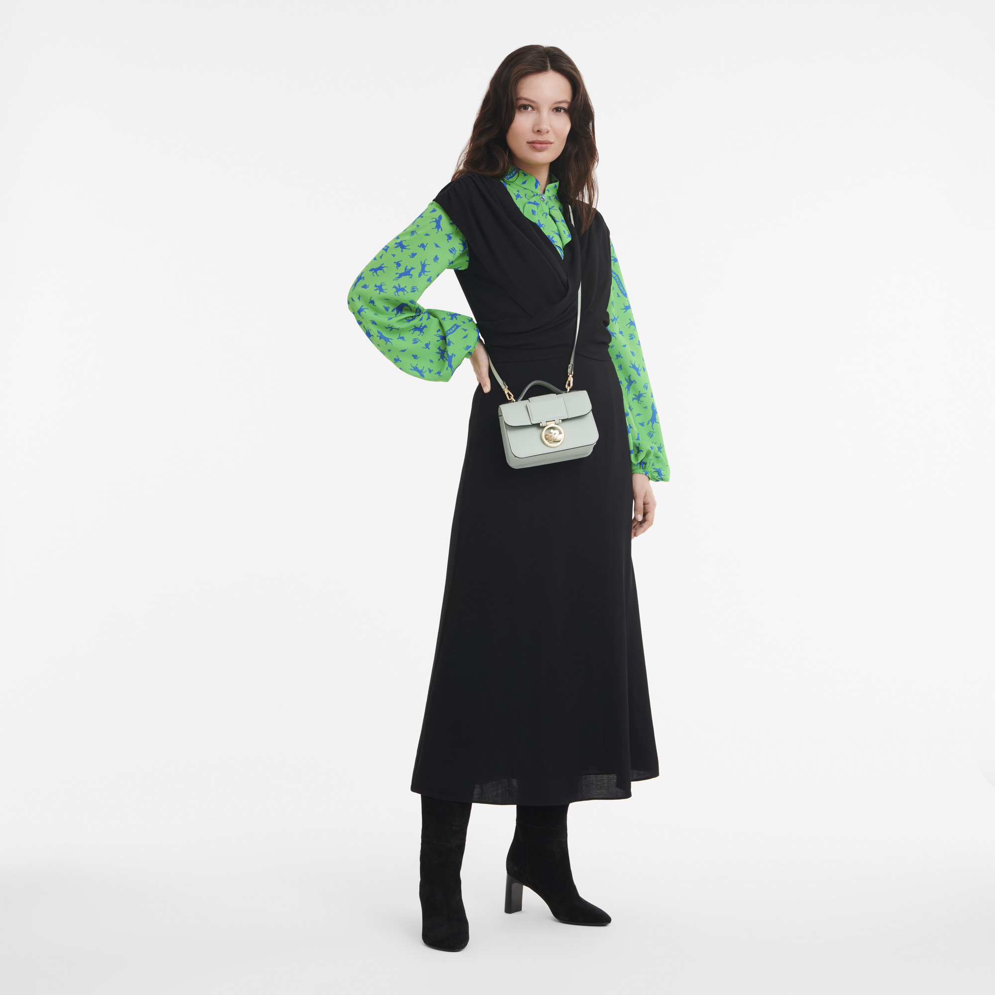 Box-Trot XS Crossbody bag Green-gray - Leather - 2
