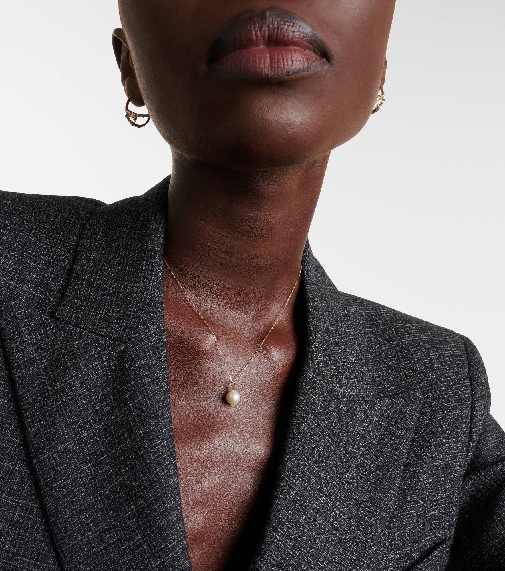 Dot 14kt gold necklace with diamond and pearl - 3