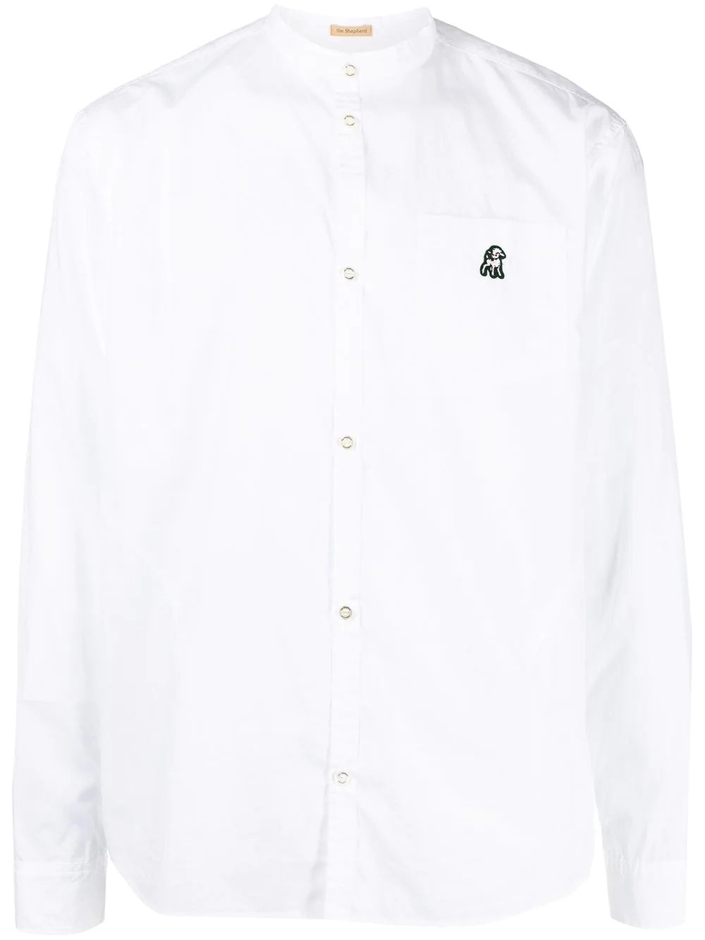 patch detail ruched shirt - 1