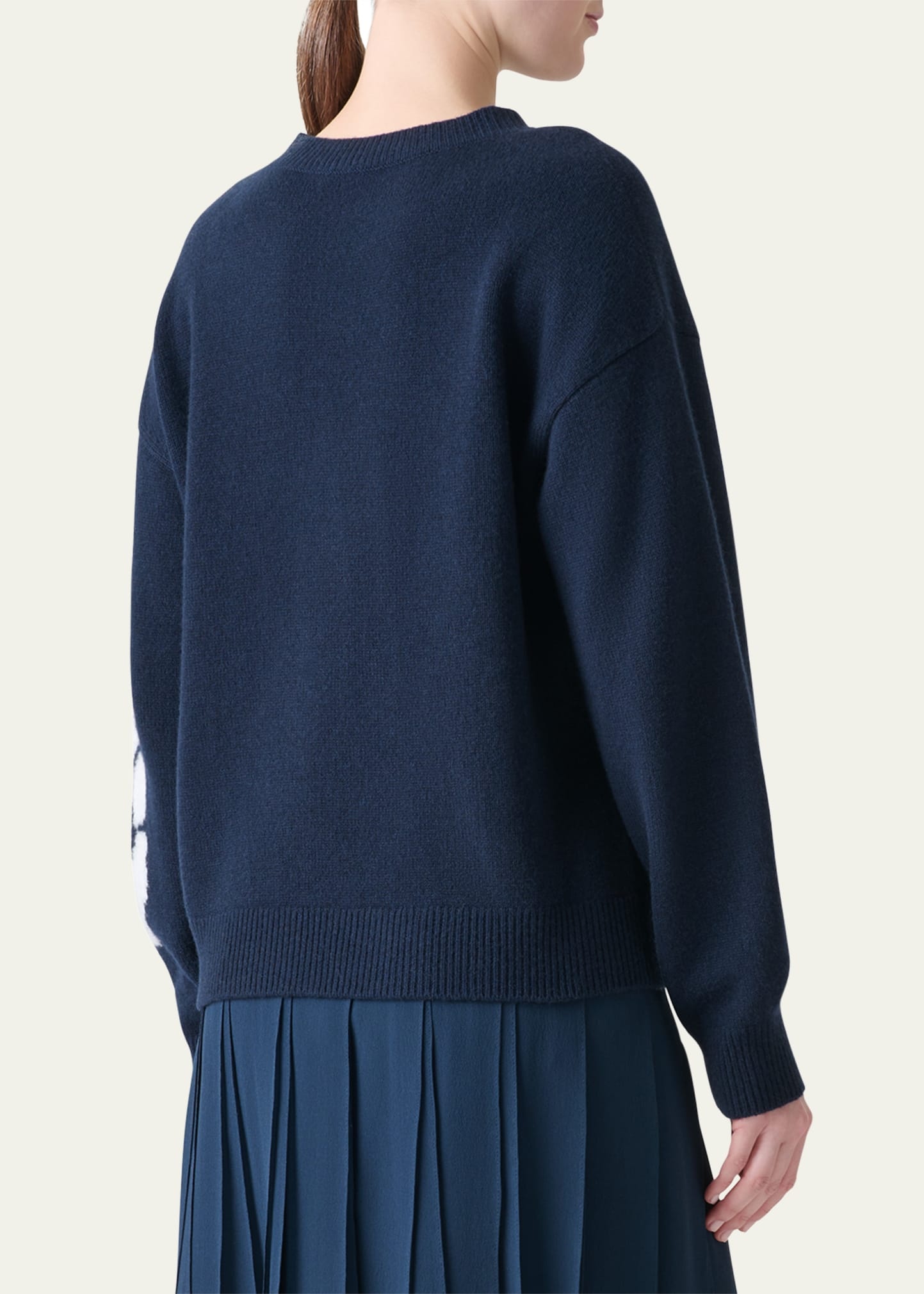 3D Anemone Intarsia Cashmere-Silk Sweater - 3