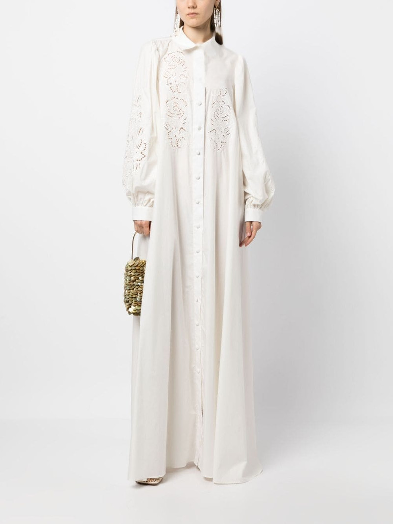ELIE SAAB laser-cut embroidered cotton kaftan outlook