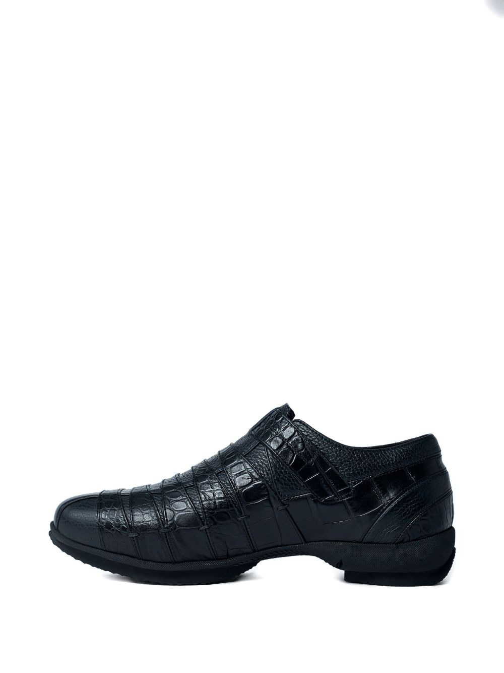 croc-embossed loafers - 4