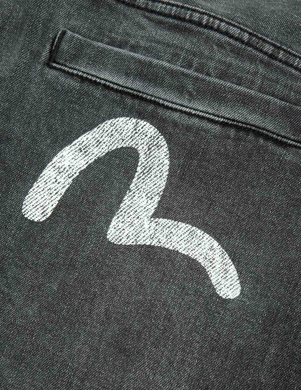 SEAFULL AND LOGO FLAG PRINT FASHION FIT DENIM CARGO SHORTS - 12